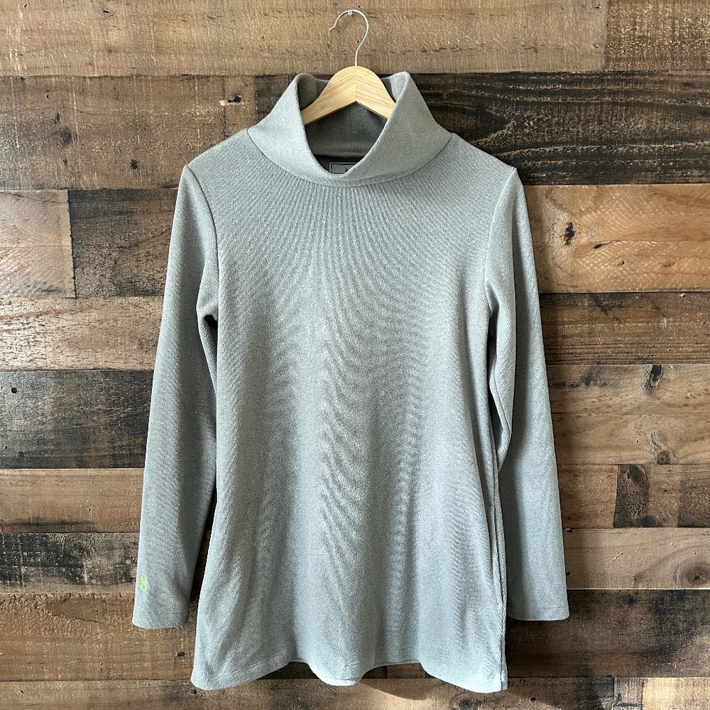 ✨Dudley Stephens Cobble Hill Tunic in Soft Heather Gray Vello Fleece Small EUC